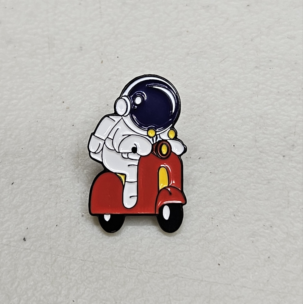 Spaceman Scooter Ride Enamel Pin